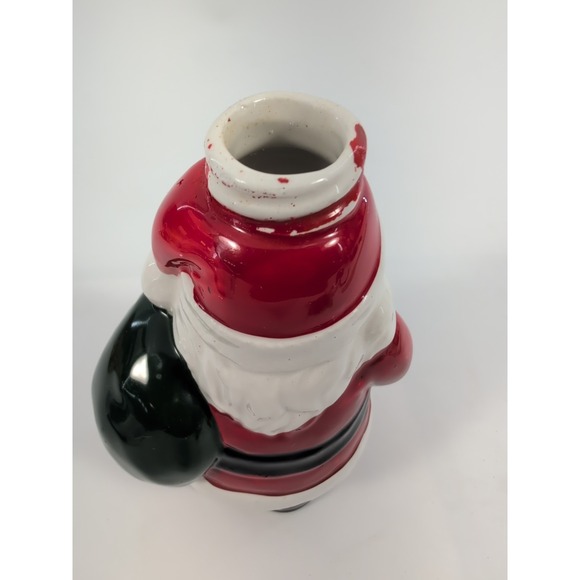 Vintage Santa 6" Planter Ceramin J.S.N. Made In Taiwan‎ Christmas Decor - Picture 7 of 8